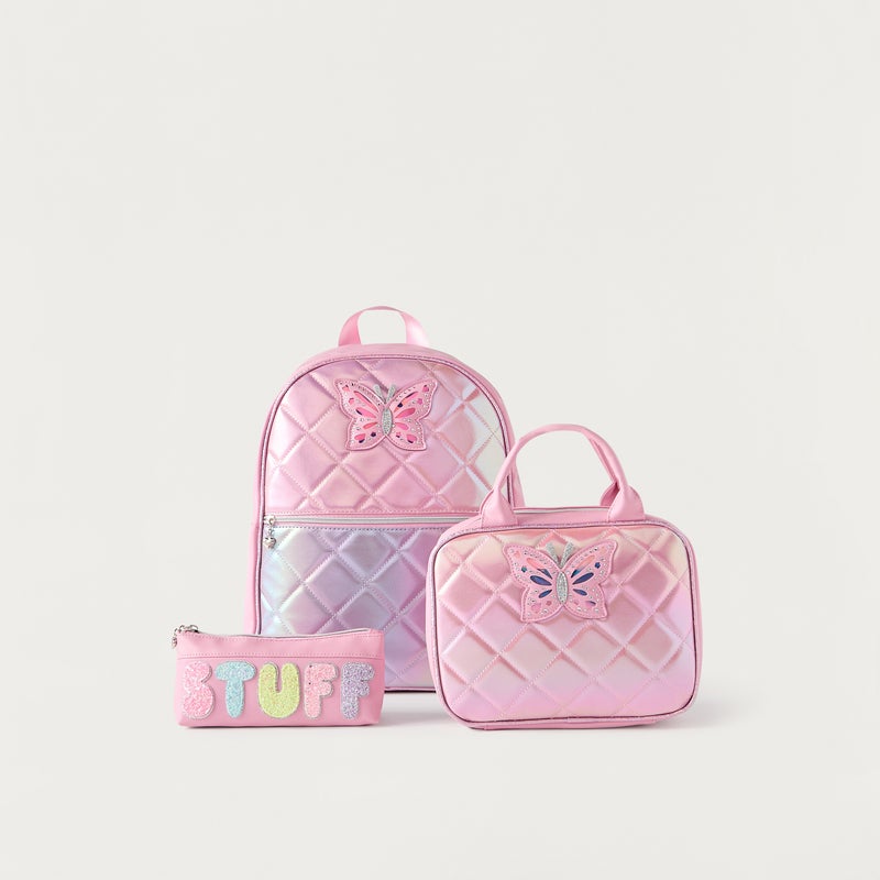 OMG Pouch - Butterfly Diamond - 1Cmprt  (Pvc) Pink \ 3.75X8.50X2.00 - Image 5